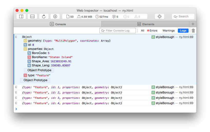 Leaflet - GeoJSON Features